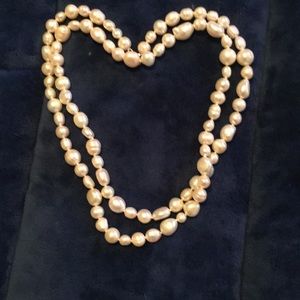 HONORA 36” white freshwater pearl strand, sterling silver lobster claw clasp.